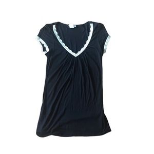 Body Central black tee with lace trim